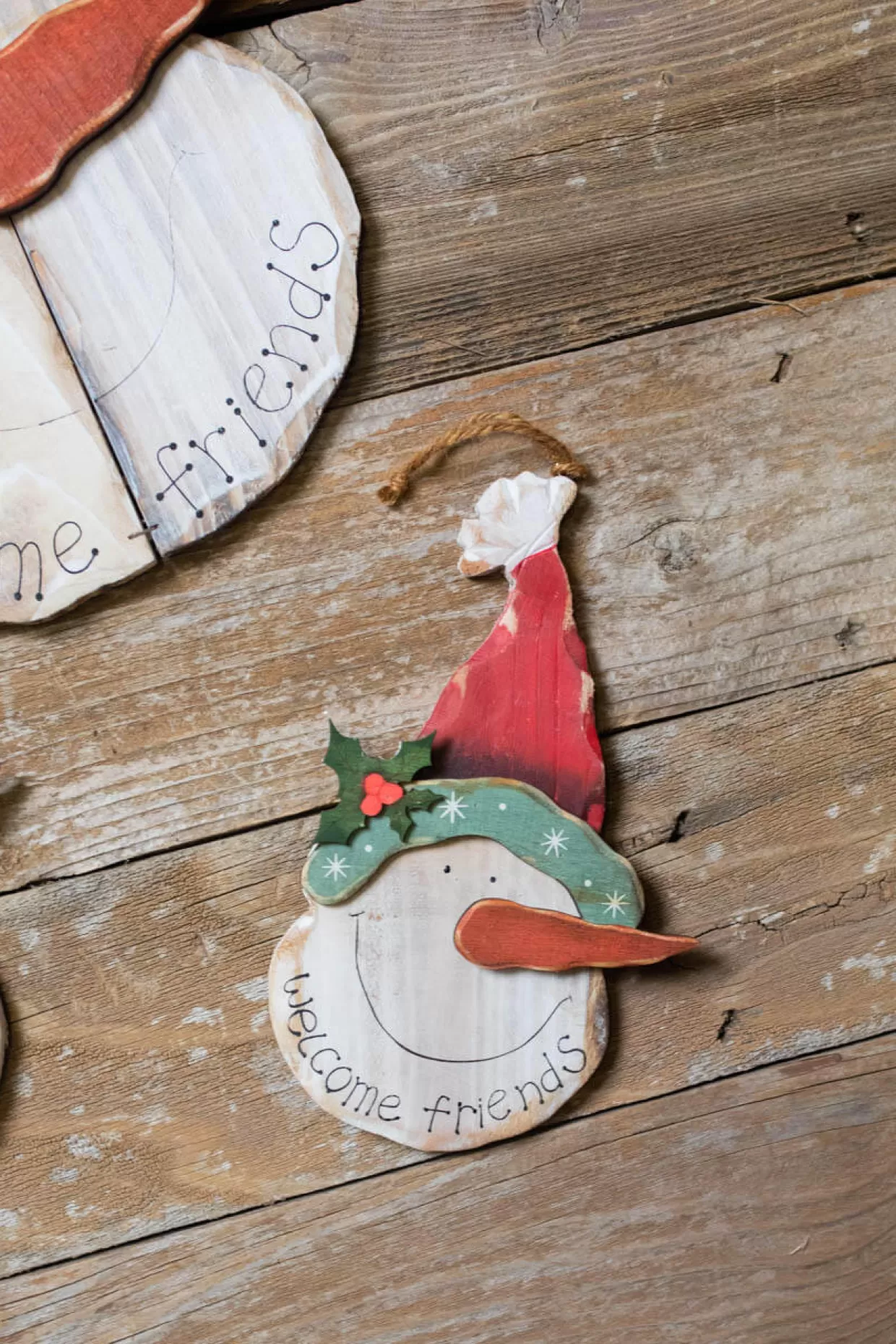 Decorator's Warehouse 18" Wood Snowman Head Wall Decor - Set Of 3