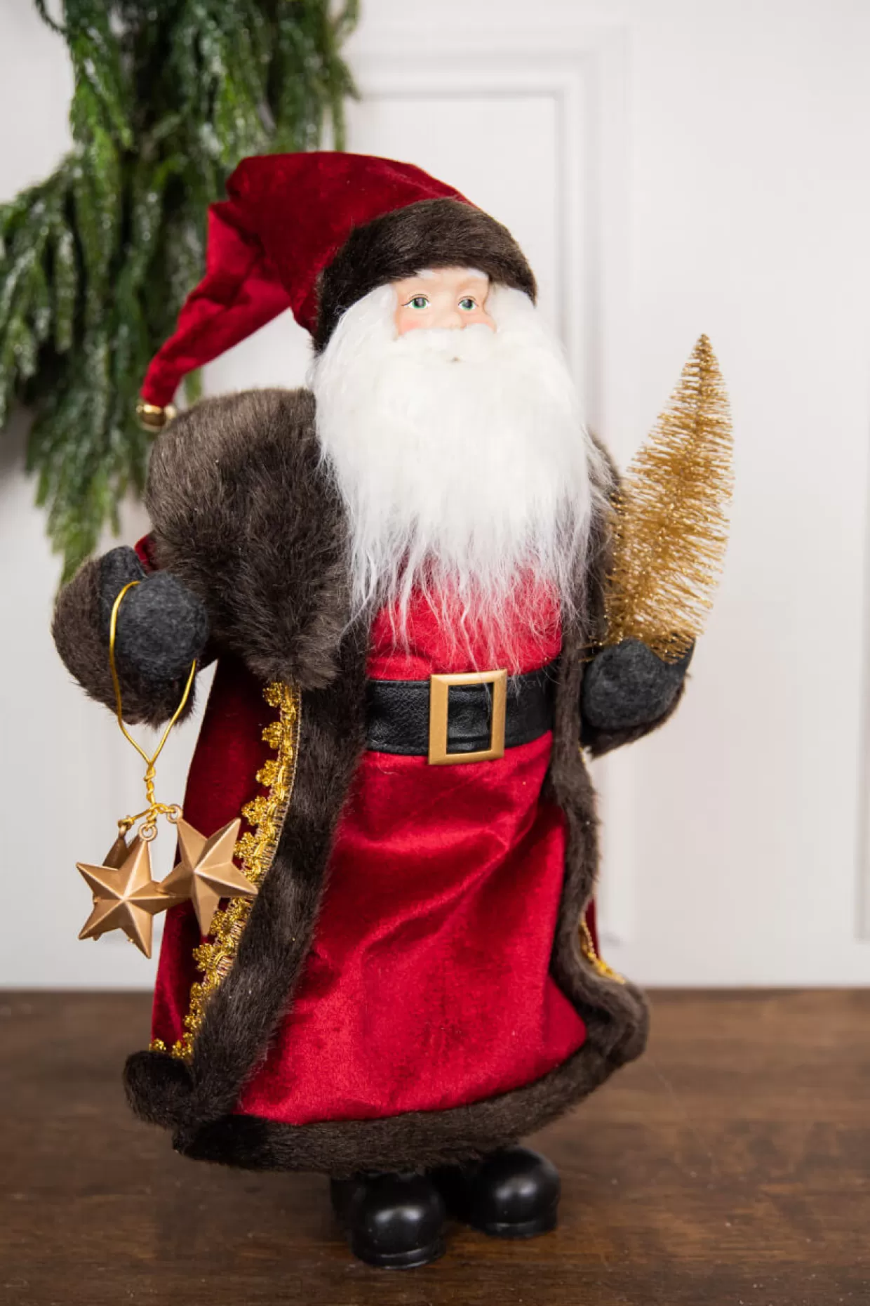 Decorator's Warehouse 19” Santa Figure With Stars & Tree