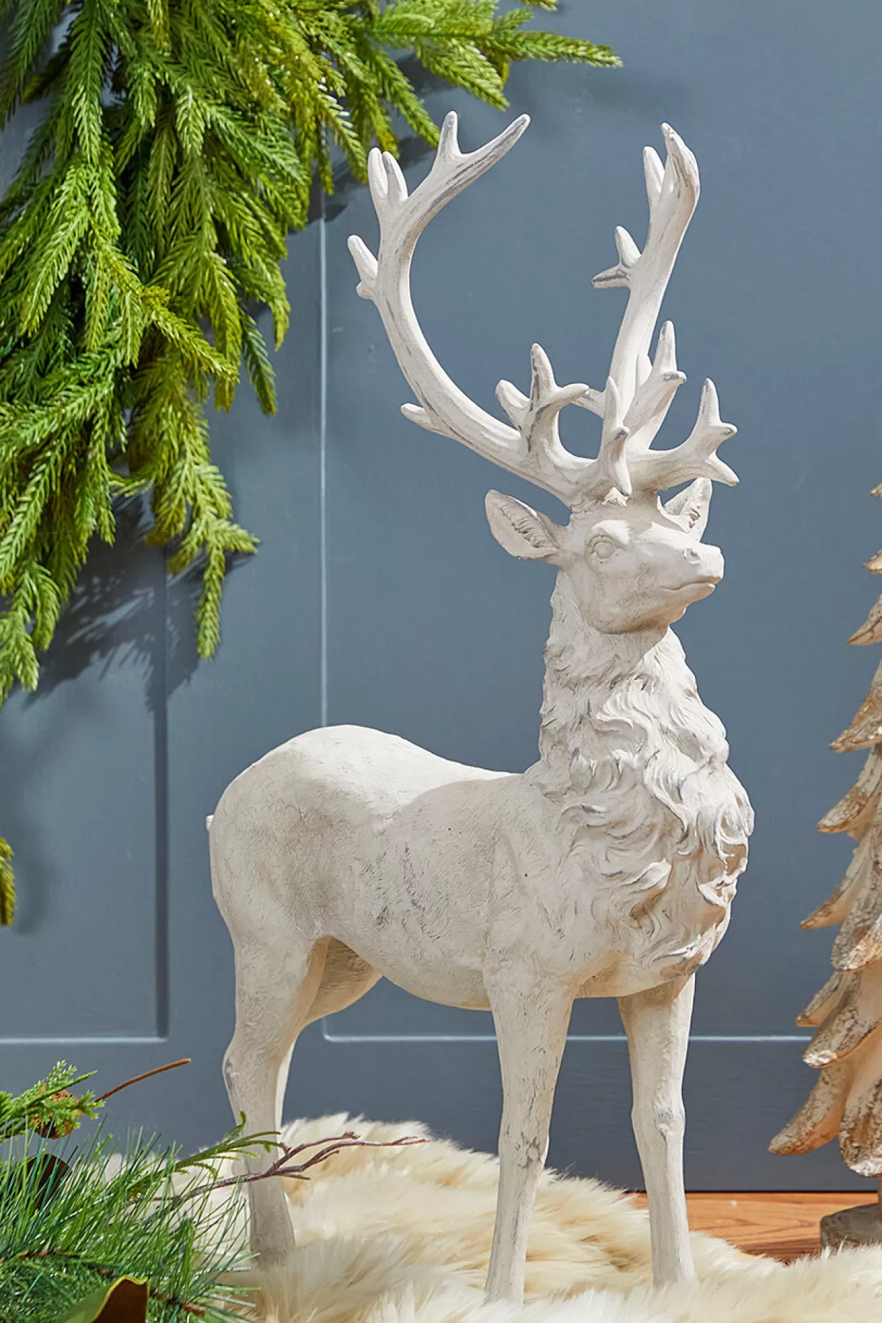 Decorator's Warehouse 20.5" Resin Standing Whitewash Reindeer