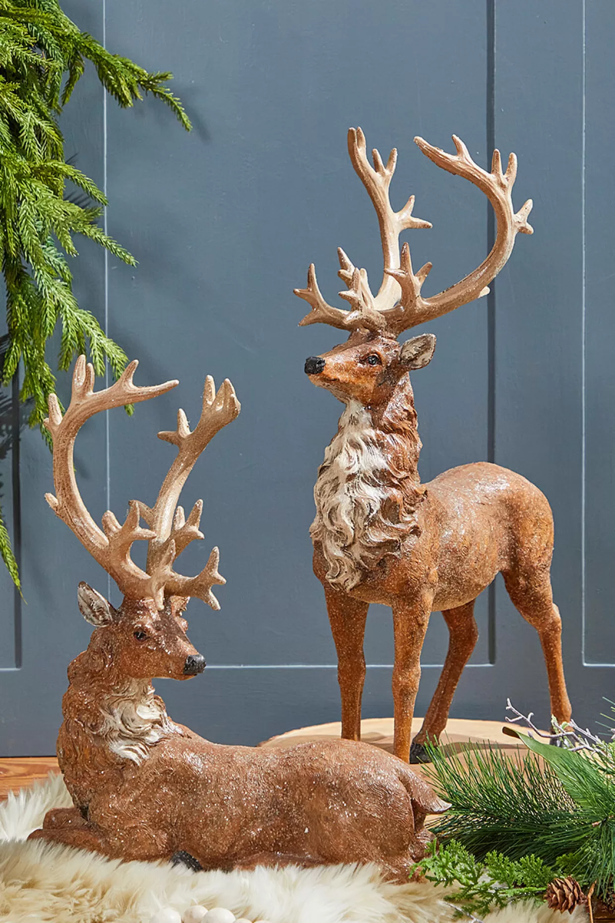 Decorator's Warehouse 20" Resin Frosted Standing Reindeer