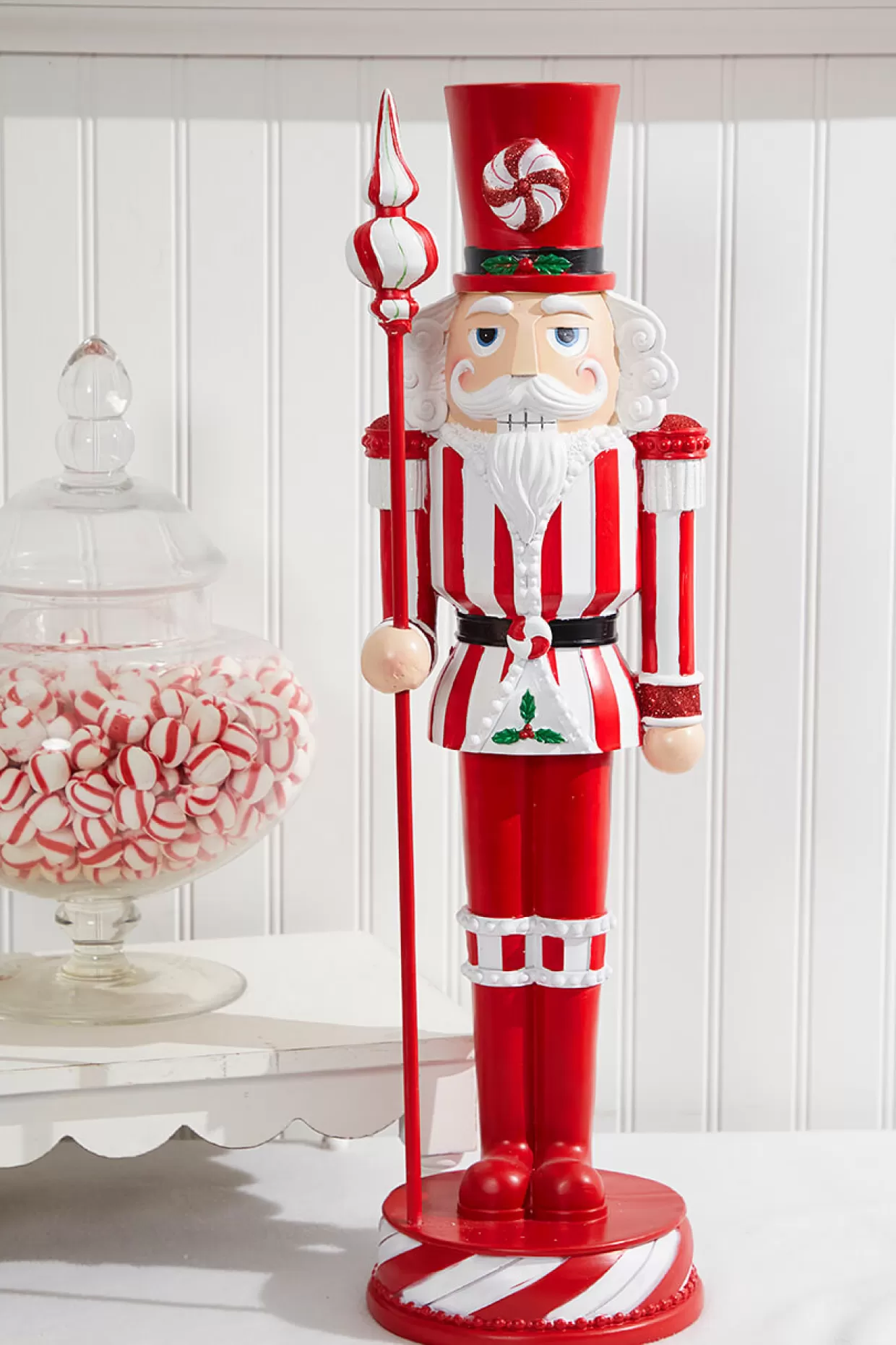 Decorator's Warehouse 24" Resin Peppermint Nutcracker