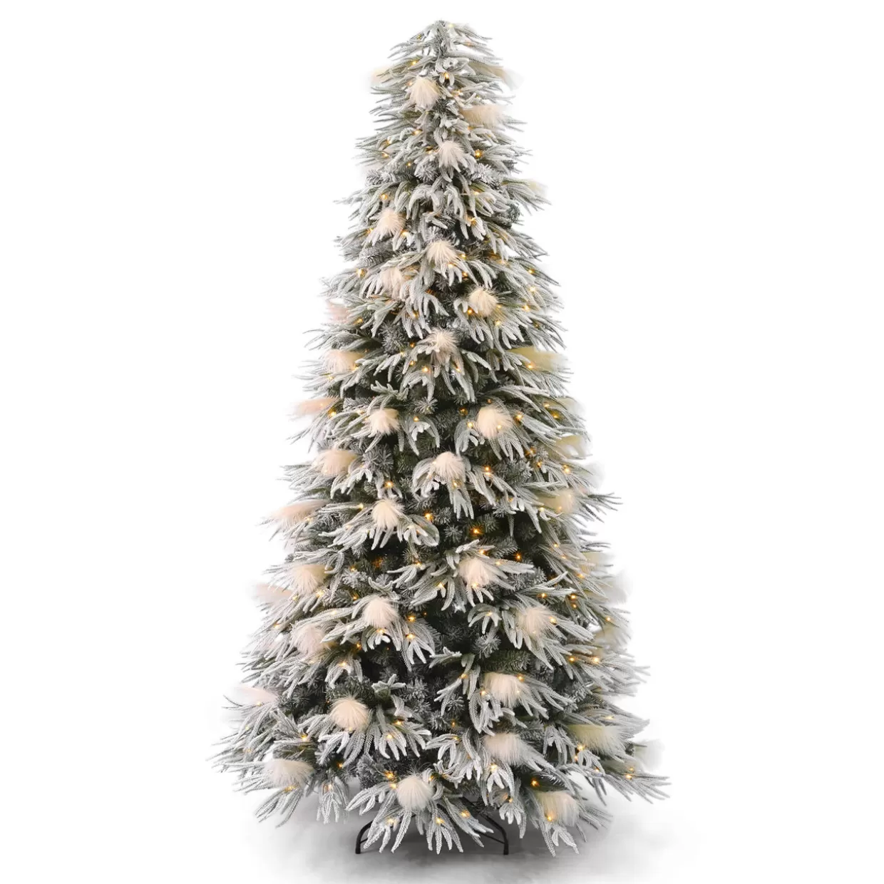 Decorator's Warehouse 7.5' Pine And Pampas Artificial Christmas Tree With 550 Warm White LED Lights