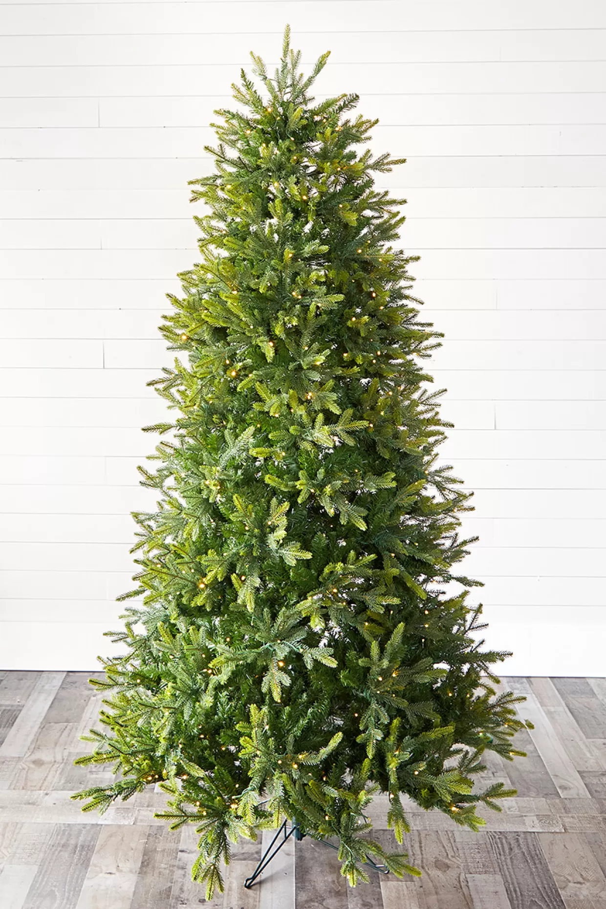 Decorator's Warehouse 7.5' Slim Trinity Pine Artificial Christmas Tree With 700 Color-Changing Lights