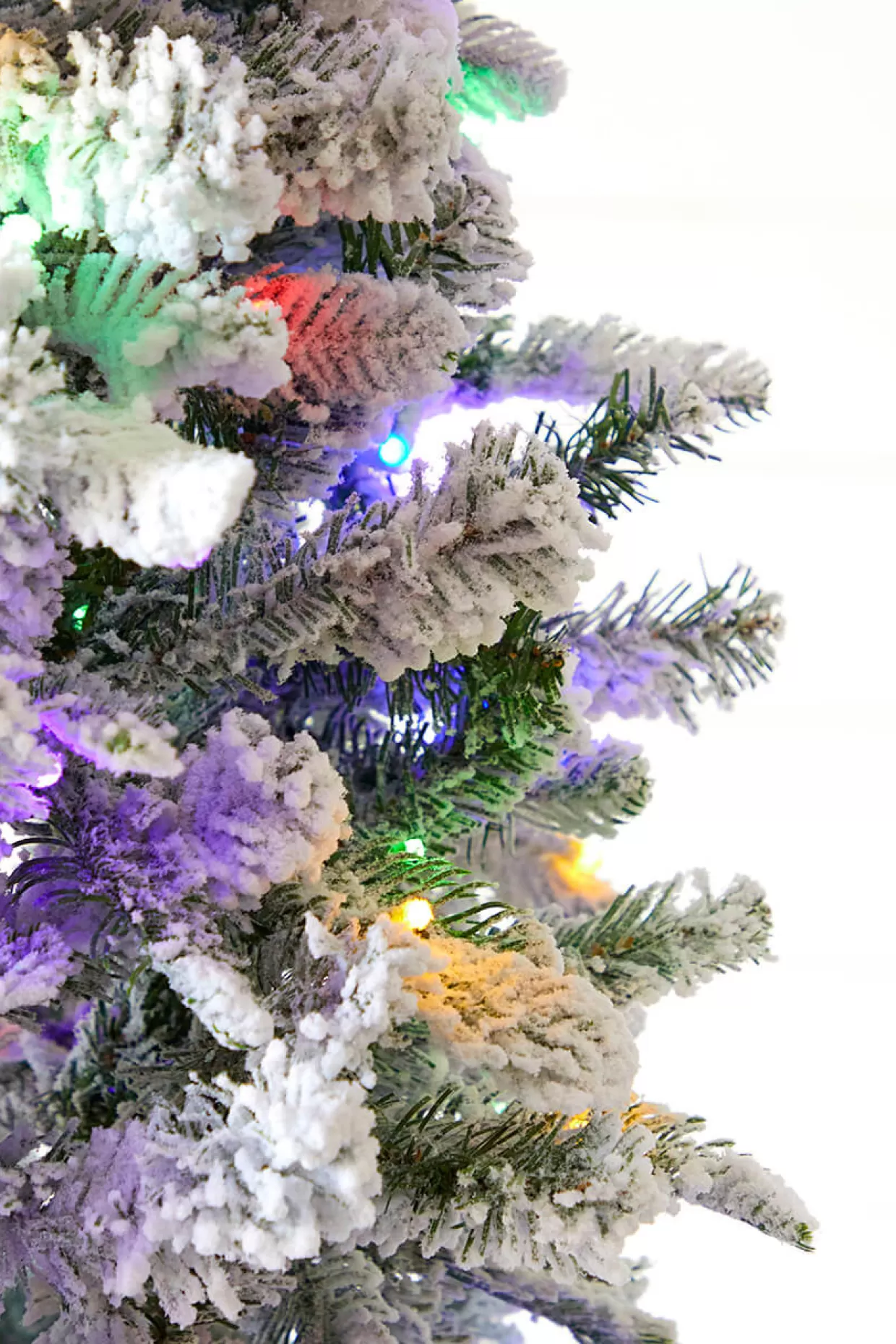 Decorator's Warehouse 7.5' Snowcrest Pencil Pine Artificial Christmas Tree With 500 Color-Changing Lights
