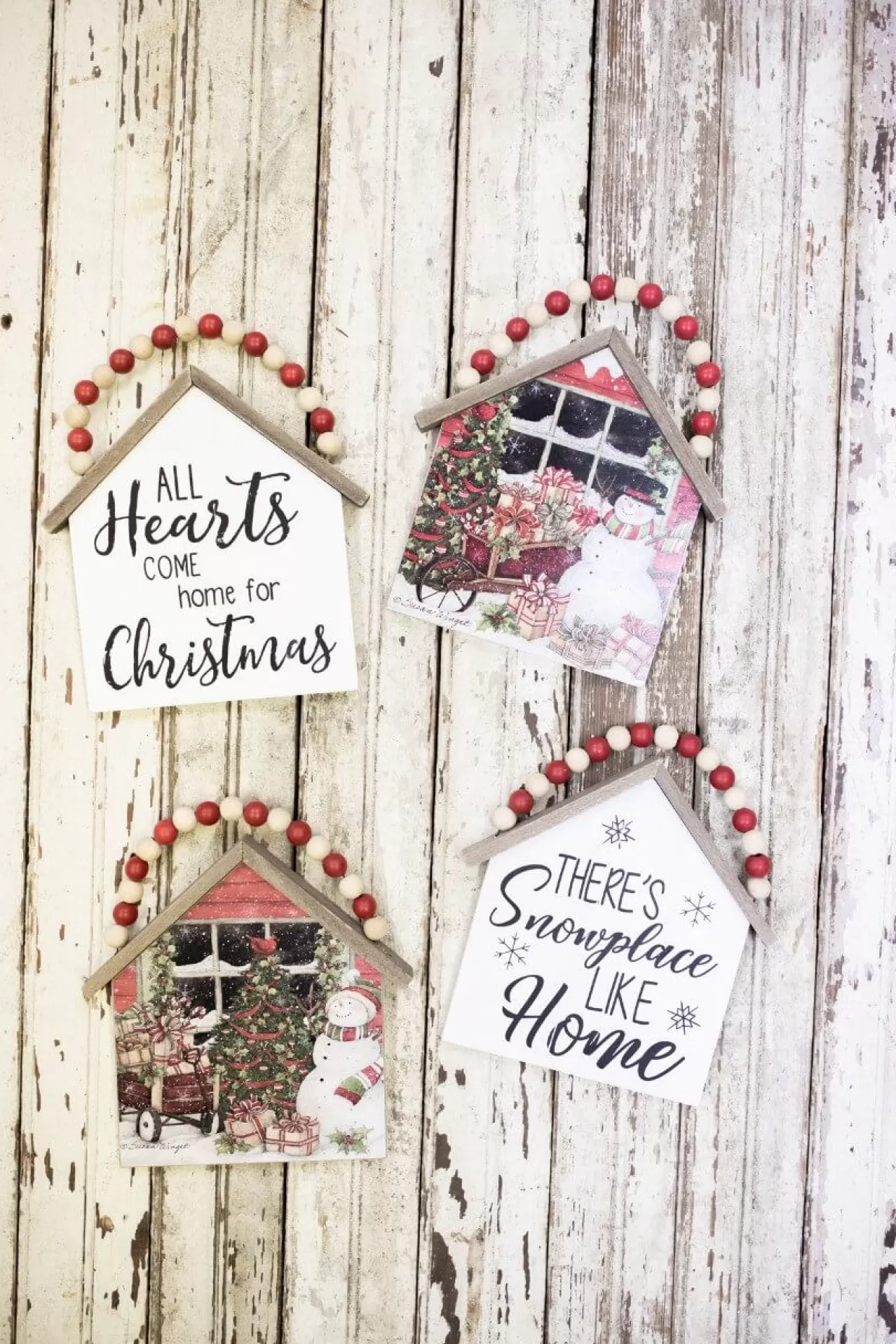 Decorator's Warehouse 7.5”H Snowman Wall Hanging With Beaded Hanger