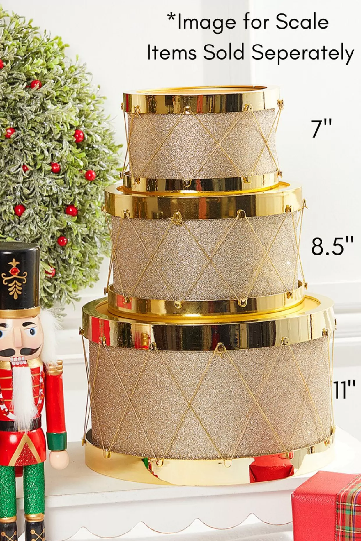 Decorator's Warehouse 7" Gold Glitter Drum