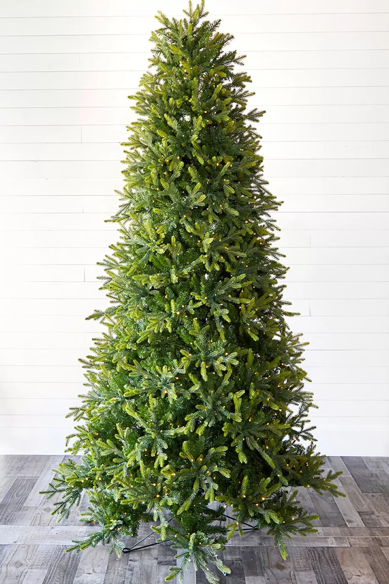 Decorator's Warehouse 9' Slim Trinity Pine Artificial Christmas Tree With 1150 Color-Changing Lights