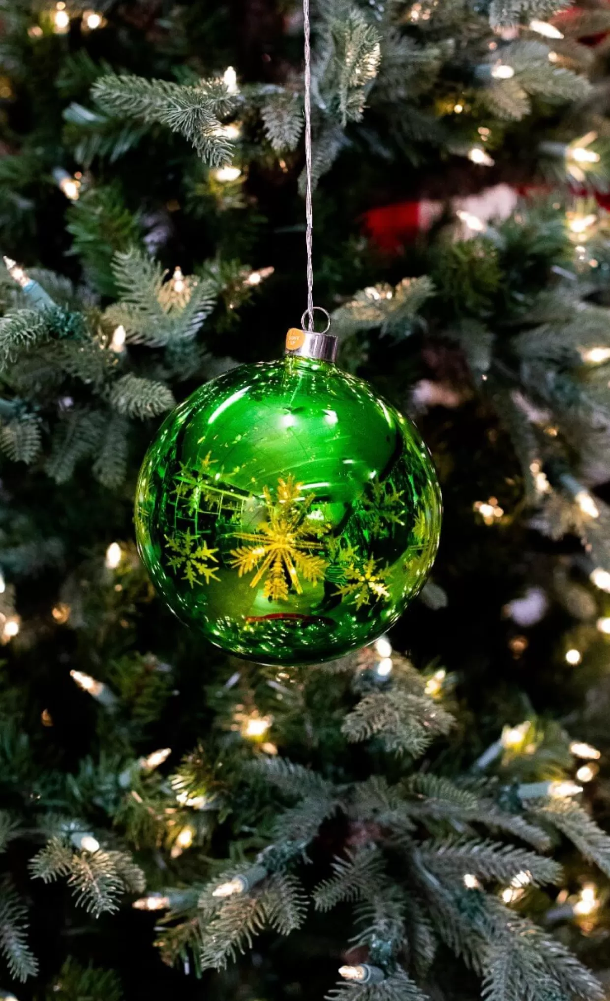 Decorator's Warehouse Large Glass Light Up Green Ball