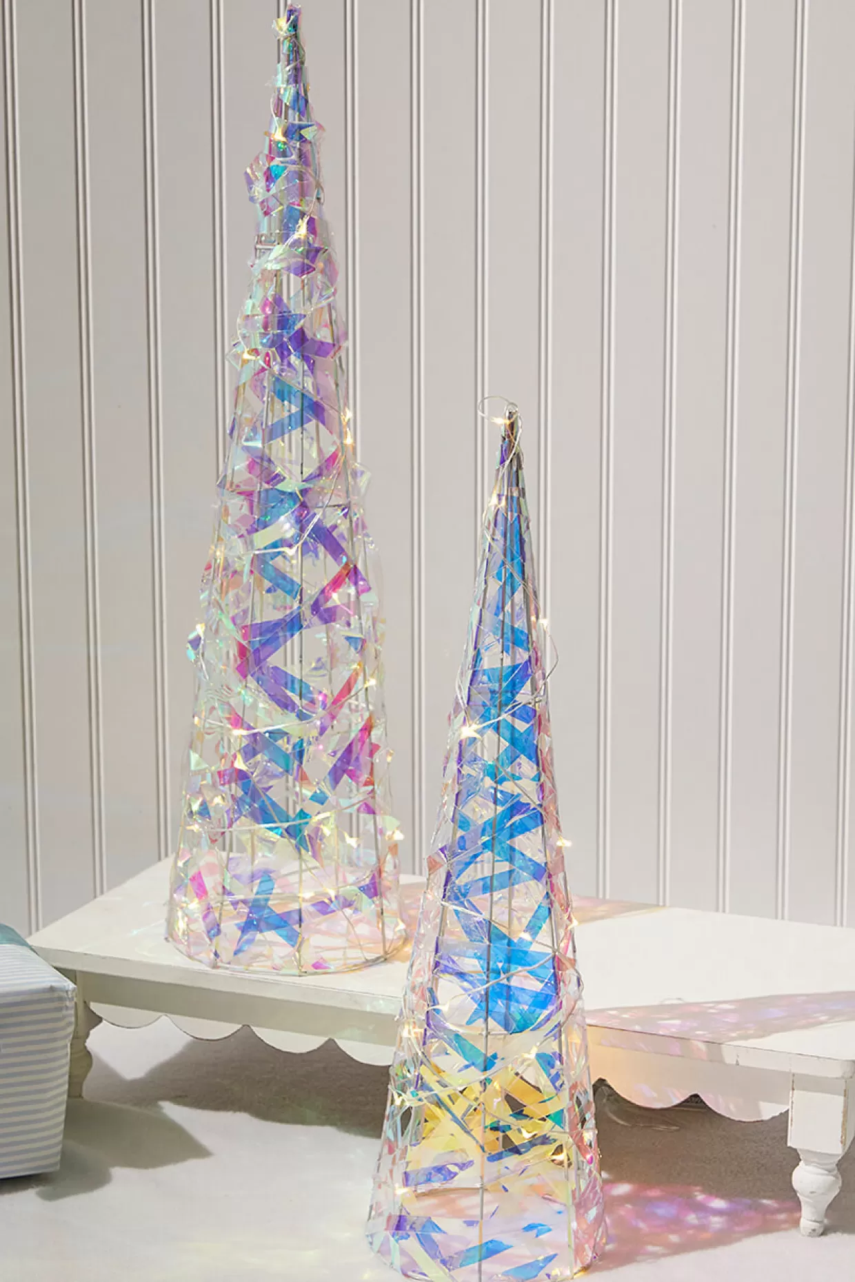 Decorator's Warehouse LED Iridescent Trees (Battery Operated) - Set Of 2