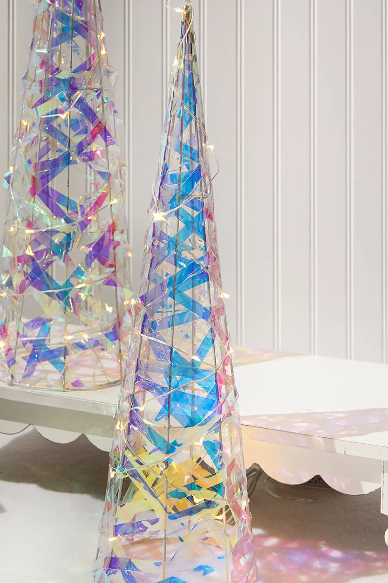 Decorator's Warehouse LED Iridescent Trees (Battery Operated) - Set Of 2