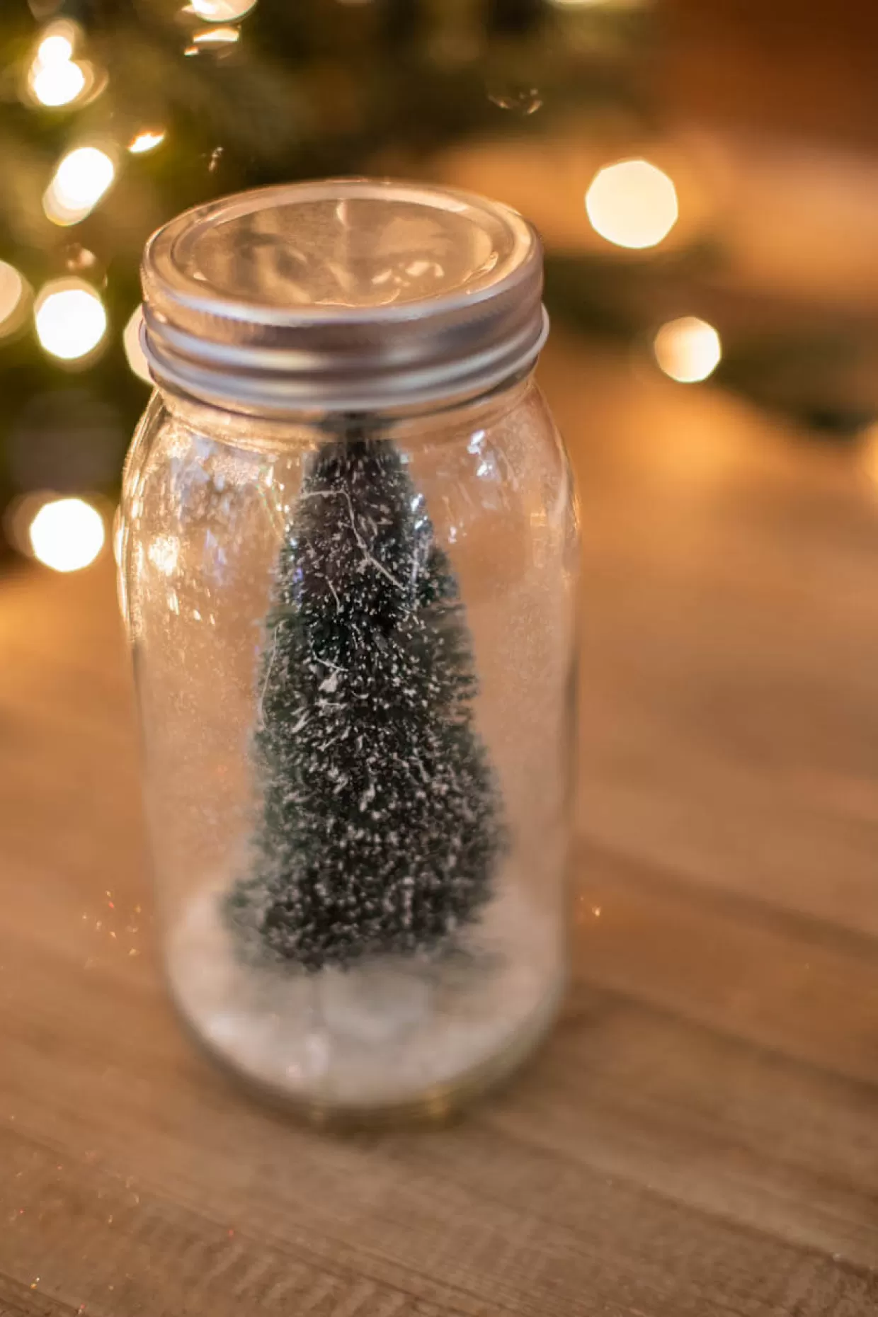 Decorator's Warehouse Vintage Bottle Brush Tree In Jar With Snow
